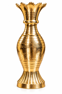 Handcrafted Brass <b>Decorative</b> <b>Vase</b> with Engraved Floral Detail Scalloped Rim and Fluted Base Elegant Metal <b>Vase</b> for Luxury Home - Product Image 6