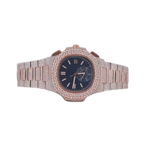 Moissanite Full Diamond High Quality Multifunctional Quartz Stainless Steel Luxury <b>Couple</b> Watch Wholesale Indian Manufacturer - Product Image 1