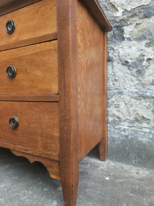 Table de chevet moderne en teck Mozeare avec 3 tiroirs pour chambre à coucher, salon et appartement - Product Image 6