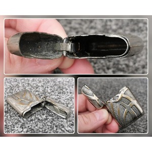 Vintage Aluminum Match Case With Engraved Geometric Design Durable Household Use - Product Image 2