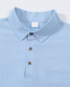 Men's Light Blue Solid Color Short Sleeve Pique for Shirt Regular Fit Casual Breathable Digital Printed Jersey Fabric - Product Image 4