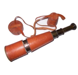 Télescope naturel en laiton antique, vente en gros, avec étui en cuir, télescope à main pour la randonnée, décoration cadeau - Product Image 1