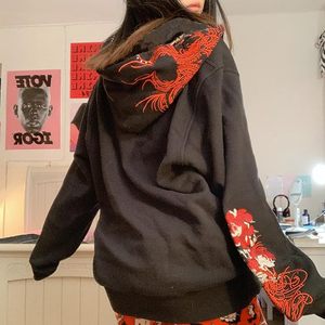 เสื้อฮู้ดซิปหน้าสไตล์ Y2K สำหรับผู้หญิง แขนยาว ผ้าฟลีซ สไตล์ฮาราจูกุ พังก์ กรันจ์ ลำลอง ใส่ได้ทั้งฤดูใบไม้ร่วงและฤดูหนาว ทรงโอเวอร์ไซส์ วินเทจ - Product Image 5