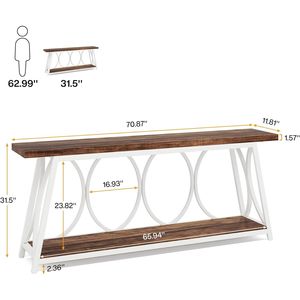 Mesa Consola de Estilo Industrial como Mesa de Sofá Detrás del Sofá - Product Image 3