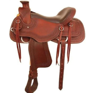 Selle de cheval en cuir de qualité supérieure pour le western |   Équipement d'équitation artisanal pour ranch, siège confortable et durable pour l'équitation cowboy - Product Image 2
