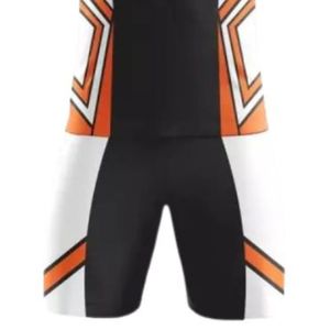 White & Black Soccer <b>Kit</b> Set with Orange Accents Short Sleeve Football Jersey and Shorts Breathable Team Uniform for Match <b>Train</b> - Product Image 4