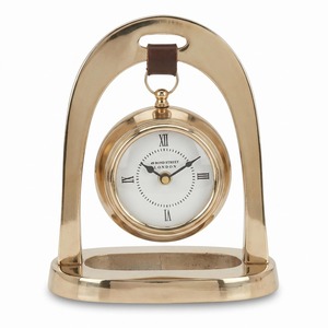 Horloge de bureau traditionnelle en laiton, mouvement mécanique circulaire, affichage à aiguilles, finition dorée, sonnerie silencieuse, Noël - Product Image 3