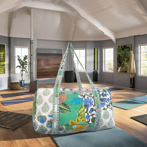 Bolsa de Viaje Acolchada de Algodón Hecha a Mano en India 2026, Cómoda, Informal, para Mujer, con Cierre, para Fin de Semana, Compras, de Gran Capacidad - Product Image 1