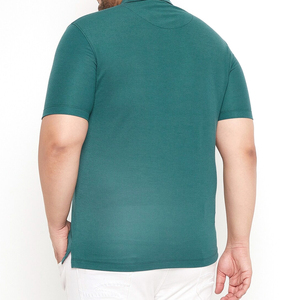 Polo de Manga Corta Verde para Hombre con Bolsillo, Color Sólido, Corte Regular Informal, Tejido Oxford de Algodón Transpirable - Product Image 4