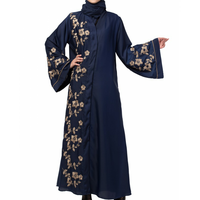 Abaya brodée respirante et élégante pour femmes, robe marocaine, jilbab, abaya islamique arabe pour femmes, burqa avec logo personnalisé