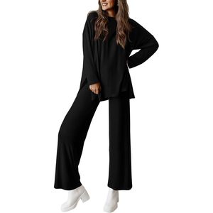 Conjuntos de Dos Piezas de Ropa de Otoño Personalizada para Mujer, con Camisas de Manga Larga y Pantalones Anchos, Trajes de Viaje, Chándales - Product Image 6