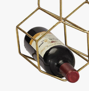 Estante de Almacenamiento de Vino de Metal Dorado en Forma de Panal, Soporte Minimalista de Hierro Hexagonal para Exhibición de Botellas, para Hogar, Bar, Cafetería - Product Image 5