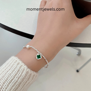 Women's Simple Classic 925 Sterling <b>Silver</b> <b>Charm</b> Zircon Geometric Luxury <b>Bracelet</b> Non-Tarnish Waterproof 5G - Product Image 2