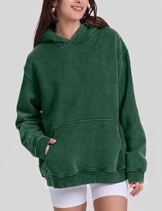 Sudadera con Capucha Unisex Vintage Contemporánea, Estilo Desgastado, Lavado, Roto, Corte Regular, Bolsillos Delanteros, Ropa Urbana de Invierno - Product Image 2