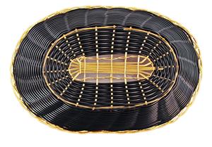 Panier Henry Foodservice, nouveau modèle PHBK, style américain, en polywicker plastique fait main, couleur noire, fil doré, très résistant. - Product Image 3