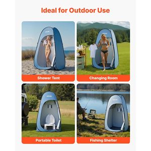 Carpa de Ducha Plegable de Poliéster 190T, Instantánea y Portátil, con Estacas y Cuerdas, Bolsa de Transporte Incluida - Product Image 6