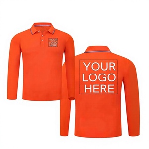 <b>Men's</b> <b>Green</b> Long Sleeve <b>Polo</b> <b>Shirt</b> Cotton Knitted Breathable Custom Logo Embroidery Casual Wear - Product Image 4