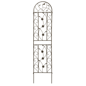 Set di 4 tralicci da giardino in metallo 220 cm x 50 cm, marrone, antiruggine, supporto per piante rampicanti da esterno - Product Image 2