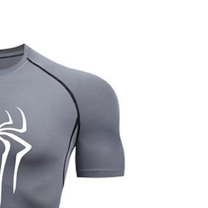 Premium <b>Men</b> <b>Compression</b> <b>Shirts</b> Knitted 100% Polyester Short Sleeves Athletic Gym Training Eco-Friendly Lightweight - Product Image 5