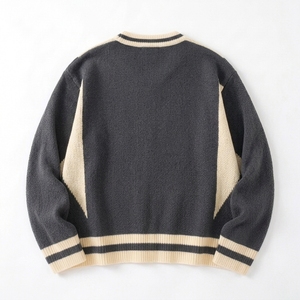 Suéter de Punto Jacquard Personalizado con Logotipo Frontal para Hombre, 100% Algodón, Antiarrugas, Secado Rápido, Corte Holgado, Informal, para Invierno - Product Image 5