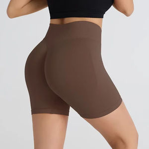 Pantalones Cortos Deportivos de Cintura Alta para Mujer, Ajustados, Elásticos, de Secado Rápido, Tela Oxford, Poliéster/Algodón, para Gimnasio y Fitness - Product Image 4