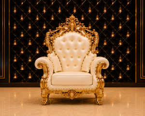 Ensemble de canapés Maharaja en or blanc luxueux pour scène de mariage, meubles sculptés royaux pour la réception des mariés, décoration d'événements USA - Product Image 5