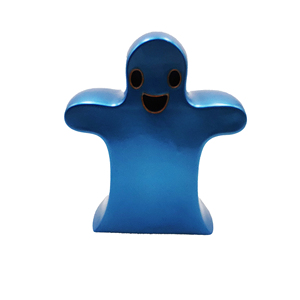 Halloween Blue Ceramic Ghost LED <b>Battery</b> <b>Operated</b> Night Light Mini Decorative Figurine Cute Cartoon Spirit Tabletop Festival - Product Image 1