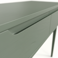 Table console ronde moderne en chêne massif avec 2 tiroirs, meubles écologiques pour salon et salle à manger, pour espaces modernes