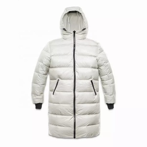 Manteau long à capuche en duvet pour homme, couleur unie, épais, doudoune d'hiver décontractée avec fermeture éclair 2026 - Product Image 1