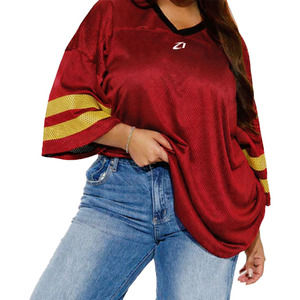 Uniformes de Fútbol Americano para Mujer, Sublimación Completa, Tallas de Mujer, Jersey Rojo y Amarillo, Camiseta Deportiva, Proveedor Mayorista - Product Image 6