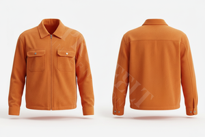 Camisas de Vestir Casuales con Cierre de Cremallera, Dos Bolsillos en el Pecho, Corte Ajustado, Diseño Personalizado Impreso, Puños con Botones de Pana, Manga Larga, Prendas Exteriores Elegantes - Product Image 3