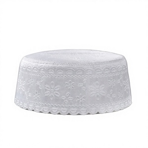 Chapeau de prière musulman islamique respirant en coton et polyester pour adulte, usage quotidien, Ramadan, Kufi, fabricant OEM, tissu peigné - Product Image 1