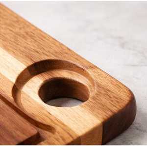 Tabla de cortar y servir de bambú hecha a mano, ecológica, de 1.5 cm de grosor, apta para lavavajillas, con asa para cocina, para platos de queso - Product Image 4