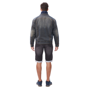 High Quality Mens Padded <b>Denim</b> Jacket Zipper and Button Front Long <b>Denim</b> <b>Coat</b> with Lapels Stylish Outerwear - Product Image 6