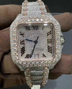 Montre carrée unisexe de luxe en acier inoxydable 30 mm, cadran saphir, mouvement à quartz, fermoir pliant lumineux - Product Image 5