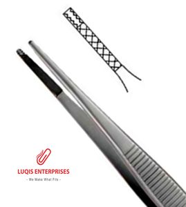 Pinzas Quirúrgicas Delicadas Marrones de Carburo de Tungsteno con Dientes Serrados, Pinzas de Pulgar de Acero Inoxidable, Instrumento Médico - Product Image 2