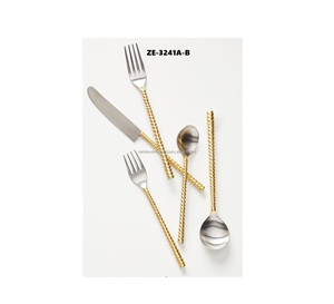 Juego de cubiertos de acero inoxidable de lujo con abalorio vintage Cubiertos chapados en oro con acabado de espejo de oro rosa para fiestas ZahidExports - Product Image 4