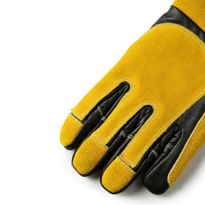 Gants de soudage TIG en cuir de chèvre et croûte de cuir de vache, doublure en tissu, anti-coupure - Product Image 3