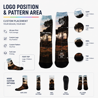 Chaussettes personnalisées imprimées en couleur, tissu extensible, OEM ODM, streetwear, équipes, promotions, événements, personnalisées, adultes, sportives