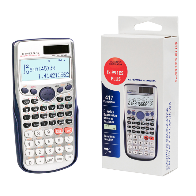 Solar Dual Power High Student 10+2 Digits 2 Line Display 417 Functions Scientific Calculator FX-991ES Plus Stationery Item