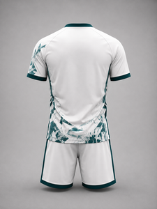 Créez votre propre ensemble d'uniformes de football pour hommes adultes de haute qualité, personnalisé, en polyester 100% respirant, à col en V et manches courtes - Product Image 3