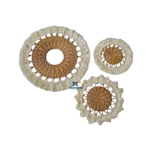 Mantel Individual de ratán Zig Zag tejido a mano, mantel de mesa de mimbre Natural, decoración de mesa de comedor duradera y elegante para uso en el hogar o restaurante - Product Image 3