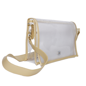 Sac bandoulière transparent en PVC pour femme avec fermeture à bouton, sac messager léger et transparent, utilisation quotidienne toutes saisons - Product Image 1
