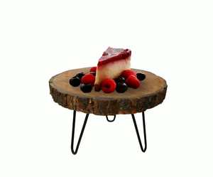 Support à gâteau rond en bois fait main, passe au lave-vaisselle, présentoir de luxe pour desserts d'anniversaire, décoration intérieure - Product Image 1