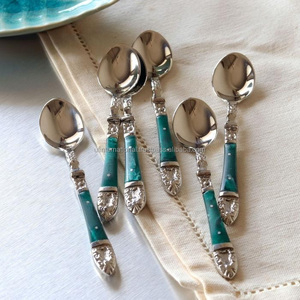 Utilisation de mariage royal pour cuillère en laiton et table à manger personnalisé petit cadeau coréen cuillère de cuisine en laiton à bas prix - Product Image 5