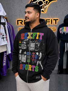 Sweat-shirt à capuche unisexe personnalisé avec fermeture éclair intégrale, en molleton épais respirant pour l'hiver, style streetwear, avec logo personnalisé, vente en gros OEM - Product Image 1