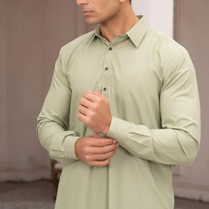 <b>Men</b> Traditional Long <b>Kurta</b> Shalwar Kameez Soft Premium Fabric Comfortable Outfit For Daily And Formal Wear - Product Image 4