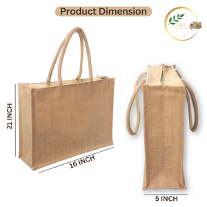 Sac de transport en jute multi-usages, réutilisable, écologique, pour les courses quotidiennes - Product Image 2