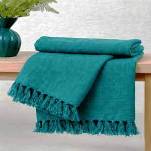 Manta Ligera de Algodón, Color Sólido, Suave y Transpirable, Cubrecama, Manta para Sofá, Hecha a Mano, Decoración para el Hogar, Tejido Natural - Product Image 1