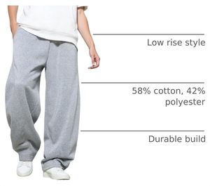 Men Loose Fit <b>Wide</b> <b>Leg</b> Sweatpants Elastic Waist Deep Pocket Cotton <b>Joggers</b> Wholesale Supplier - Product Image 2